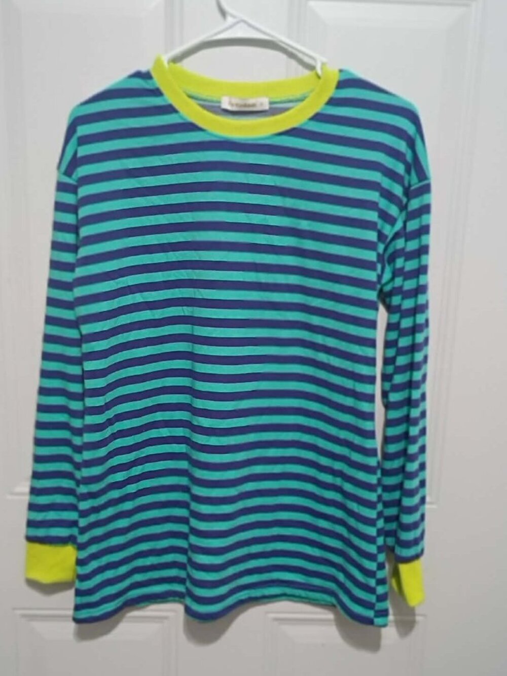 Ladies Fantaslook Bright Colored Striped Long sleeved Tee - Picture 3 of 3